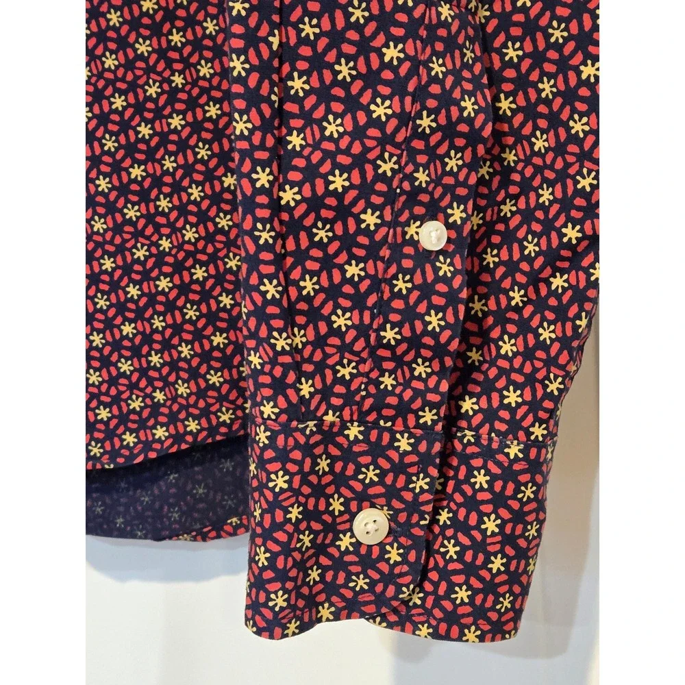 J.Crew Secret Wash Slim Stretch Organic Cotton Floral Shirt‎ M